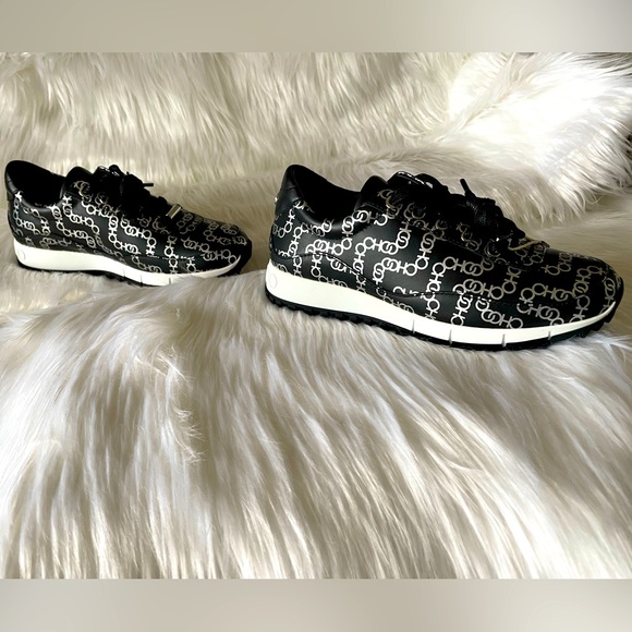 Jimmy Choo Black & Silver Leather Monza Sneakers 👟👟🌷 - Picture 3 of 6